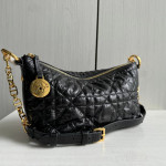 Dior Five-pointed star rice box bag, hobo messenger bag, canvas embroidery, chain, Tengge cracked leather washed sheepskin, shoulder bag, handbag, 22*13