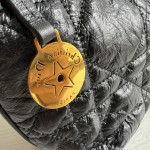 Dior Five-pointed star rice box bag, hobo messenger bag, canvas embroidery, chain, Tengge cracked leather washed sheepskin, shoulder bag, handbag, 22*13