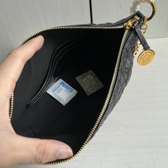 Dior Five-pointed star rice box bag, hobo messenger bag, canvas embroidery, chain, Tengge cracked leather washed sheepskin, shoulder bag, handbag, 22*13