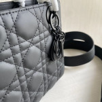 Upgraded version - lambskin suede top-notch! Dior Lady bag, studded, four compartments, CD, matte frosted cowhide, pure black hardware, handheld, crossbody, shoulder bag, new wide shoulder strap (with genuine leather suede lining)