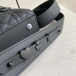 Upgraded version - lambskin suede top-notch! Dior Lady bag, studded, four compartments, CD, matte frosted cowhide, pure black hardware, handheld, crossbody, shoulder bag, new wide shoulder strap (with genuine leather suede lining)