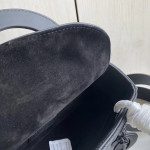 Upgraded version - lambskin suede top-notch! Dior Lady bag, studded, four compartments, CD, matte frosted cowhide, pure black hardware, handheld, crossbody, shoulder bag, new wide shoulder strap (with genuine leather suede lining)