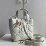 New Dior Lady 95.22 toujours series, vertical style, Teng pattern imported cowhide, vegetable basket bag, shopping bag, handbag, shoulder bag, cross-body bag, 16*18*12