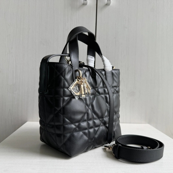 New Dior Lady 95.22 toujours series, vertical style, Teng pattern imported cowhide, vegetable basket bag, shopping bag, handbag, shoulder bag, cross-body bag, 16*18*12