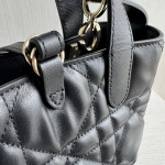 New Dior Lady 95.22 toujours series, vertical style, Teng pattern imported cowhide, vegetable basket bag, shopping bag, handbag, shoulder bag, cross-body bag, 16*18*12