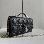 Top-tier Dior lambskin quilted woc bow bowknot bag chain cross-body messenger bag phone bag 22*11