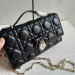 Top-tier Dior lambskin quilted woc bow bowknot bag chain cross-body messenger bag phone bag 22*11