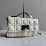 Top-tier Dior lambskin quilted woc bow bowknot bag chain cross-body messenger bag phone bag 22*11