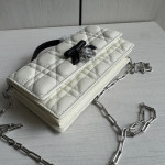 Top-tier Dior lambskin quilted woc bow bowknot bag chain cross-body messenger bag phone bag 22*11