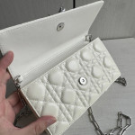 Top-tier Dior lambskin quilted woc bow bowknot bag chain cross-body messenger bag phone bag 22*11