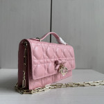 Top-tier Dior lambskin quilted woc bow bowknot bag chain cross-body messenger bag phone bag 22*11