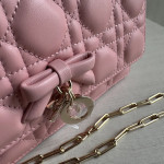 Top-tier Dior lambskin quilted woc bow bowknot bag chain cross-body messenger bag phone bag 22*11