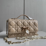 Top-tier Dior lambskin quilted woc bow bowknot bag chain cross-body messenger bag phone bag 22*11