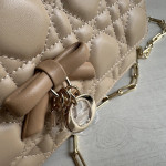 Top-tier Dior lambskin quilted woc bow bowknot bag chain cross-body messenger bag phone bag 22*11