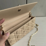 Top-tier Dior lambskin quilted woc bow bowknot bag chain cross-body messenger bag phone bag 22*11