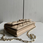 Top-tier Dior lambskin quilted woc bow bowknot bag chain cross-body messenger bag phone bag 22*11
