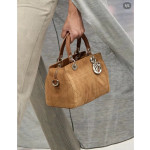Top-tier Dior Daffa bag, suede and CD matte leather classic diamond pattern handbag, cross-body shoulder bag, 24*16
