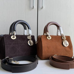 Top-tier Dior Daffa bag, suede and CD matte leather classic diamond pattern handbag, cross-body shoulder bag, 24*16