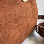 Top-tier Dior Daffa bag, suede and CD matte leather classic diamond pattern handbag, cross-body shoulder bag, 24*16
