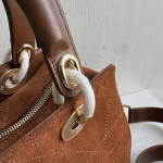 Top-tier Dior Daffa bag, suede and CD matte leather classic diamond pattern handbag, cross-body shoulder bag, 24*16