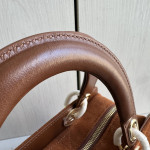 Top-tier Dior Daffa bag, suede and CD matte leather classic diamond pattern handbag, cross-body shoulder bag, 24*16