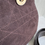Top-tier Dior Daffa bag, suede and CD matte leather classic diamond pattern handbag, cross-body shoulder bag, 24*16
