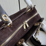 Top-tier Dior Daffa bag, suede and CD matte leather classic diamond pattern handbag, cross-body shoulder bag, 24*16