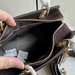 Top-tier Dior Daffa bag, suede and CD matte leather classic diamond pattern handbag, cross-body shoulder bag, 24*16
