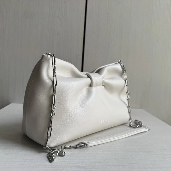 Top-level dior bow bag, bowknot bag, CD imported lambskin, chain shoulder bag, messenger bag, clutch bag, 26*16