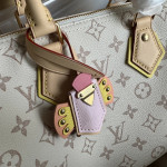 Imported fabric, steel hardware, LV monogram, sand dune color, color-blocked leather, small size 25cm, pillow bag, handbag, shoulder bag
