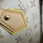 Imported fabric, steel hardware, LV monogram, sand dune color, color-blocked leather, small size 25cm, pillow bag, handbag, shoulder bag
