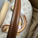 Imported fabric, steel hardware, LV monogram, sand dune color, color-blocked leather, small size 25cm, pillow bag, handbag, shoulder bag