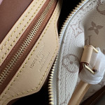 Imported fabric, steel hardware, LV monogram, sand dune color, color-blocked leather, small size 25cm, pillow bag, handbag, shoulder bag