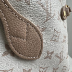 Top-level LV classic dune-colored vintage handbag NF beach bag women's bag, featuring flower material and cowhide patchwork, double-sided design, mother-daughter bag, women's shopping bag, shoulder handbag, medium size 32*29