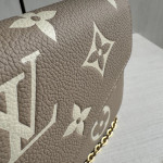 LV felici envelope style embossed leather chain messenger bag three-piece set three-in-one bag women's bag woc style clutch bag card bag messenger bag 21*12
