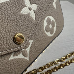 LV felici envelope style embossed leather chain messenger bag three-piece set three-in-one bag women's bag woc style clutch bag card bag messenger bag 21*12