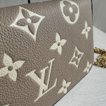 LV felici envelope style embossed leather chain messenger bag three-piece set three-in-one bag women's bag woc style clutch bag card bag messenger bag 21*12