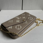 LV felici envelope style embossed leather chain messenger bag three-piece set three-in-one bag women's bag woc style clutch bag card bag messenger bag 21*12