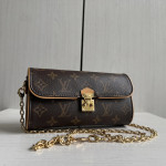 LV classic monogram yellow leather mini chain crossbody bag with lock clasp, camille style, phone bag, single shoulder crossbody bag, 20*10