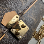 LV classic monogram yellow leather mini chain crossbody bag with lock clasp, camille style, phone bag, single shoulder crossbody bag, 20*10