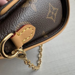 LV classic monogram yellow leather mini chain crossbody bag with lock clasp, camille style, phone bag, single shoulder crossbody bag, 20*10